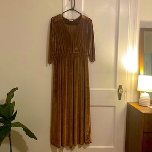 Cinnamon Velvet Maxi Bridesmaid Dress